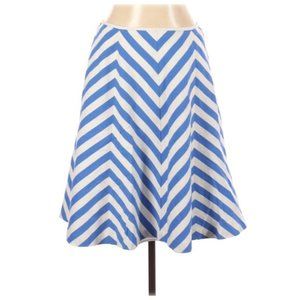 Womens Size 2 Talbots Blue & White Chevron Casual A-Line Knee Length Skirt